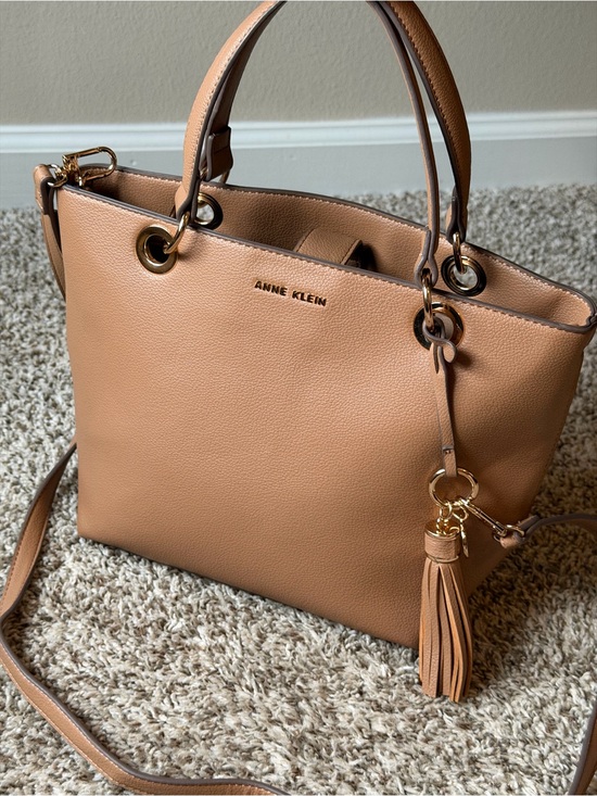 Anne Klein Handbags - Anne Klein Camel Tan Tote with Tassel Charm